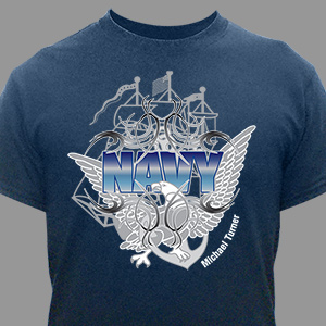 Custom Printed Navy T-Shirt | Personalized T-shirts