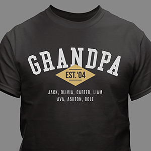 Personalized Grandpa Established T-Shirt 312094X