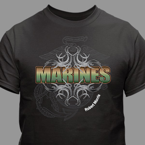 Marines Personalized Black T-shirt | Personalized T-shirts