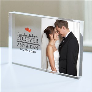 Personalized We Decided on Forever Acrylic Block | Wedding Photo Gift