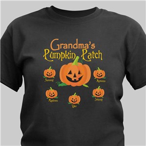 Pumpkin Patch Personalized Halloween Black T-Shirt 33643X