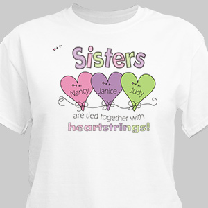 Heart Strings Personalized Sisters Shirt | Personalized T-shirts