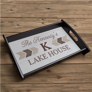 Personalized Chevron Lake House Serving Tray 414716ST