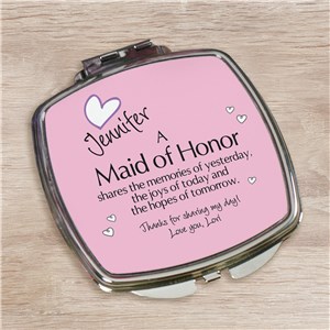 Memories Personalized Compact Mirror | Personalized Bridesmaid Accessories