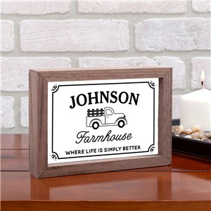 Personalized Vintage Truck Farmhouse Table Top Sign | Personalized Farmhouse Decor