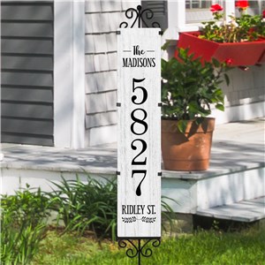 Personalized Distressed White Wood Address Yard Sign 61344719