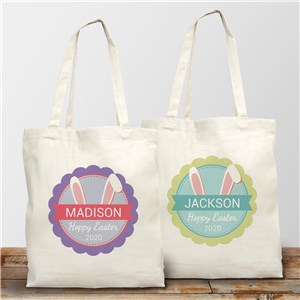 Bunny Ears Personalized Tote Bag | Personalized Easter Baskets