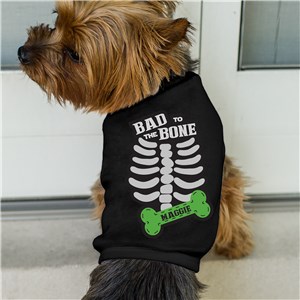 Personalized Bad to the Bone Black Dog T-Shirt | Personalized Dog Shirts