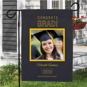 Personalized Congrats Grad Photo Garden Flag | Personalized Garden Flags