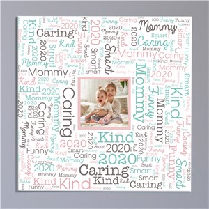 Photo Word-Art Square Canvas | Personalized Gifts For Mom