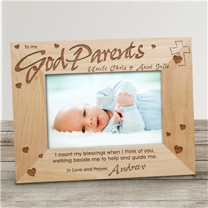 Godparent Wood Personalized Picture Frame | Customized Picture Frames
