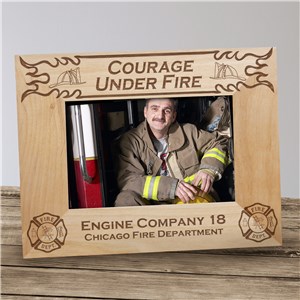 Personalized Fire Department Wood Picture Frame | Personalized Wood Picture Frames