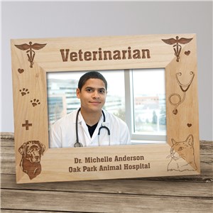Engraved Vet Picture Frame | Personalized Wood Picture Frames