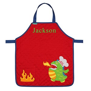 Embroidered Monsters Quilted Youth Apron | Personalized Kids Aprons