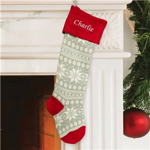 Embroidered Snowflake Stocking | Personalized Christmas Stockings