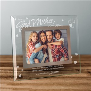 Godparent Glass Personalized Picture Frame | Personalized Baptism Frames