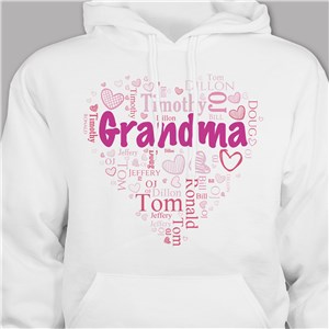 Grandma's Heart Word Art T-Shirt | Personalized Grandma Shirts
