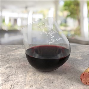 Engraved Home Sweet Home Tipsy Wine Glass L13361344