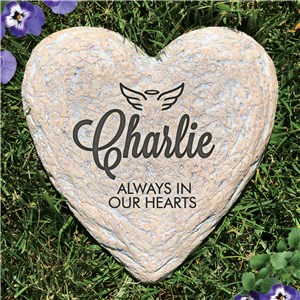 Engraved Always In Our Hearts Heart Garden Stone L1497491X
