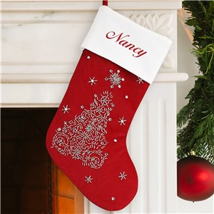 Embroidered Tree Stocking | Personalized Christmas Stockings