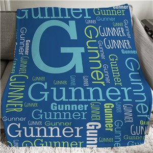 Personalized Boys Word-Art Throw | Personalized Blnakets