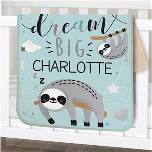 Personalized Baby Blankets | Sloth Baby Decor