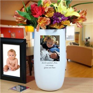 Personalized Ceramic Family Photo Vase | Photo Gifts For Mom