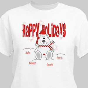 Happy Holidays Personalized T-Shirt | Personalized Christmas Shirt