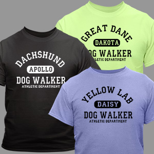 Personalized Dog Walker Athletic Dept. T-Shirt | Personalized T-shirts