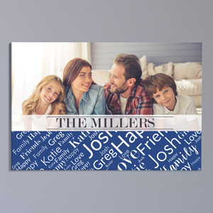 Personalized Family Word-Art 20x30 Horizontal Canvas | Photo Art