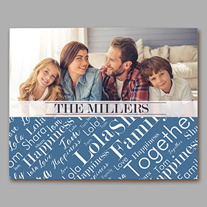 Personalized Family Photo Word-Art Horizontal Canvas | Photos To Canvas Art