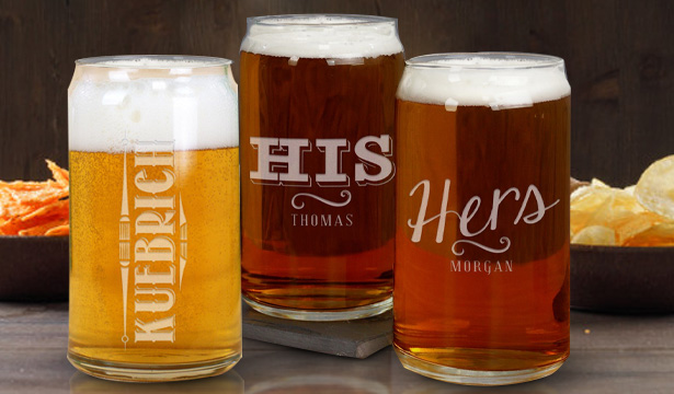 Personalized Beer Can Glasses