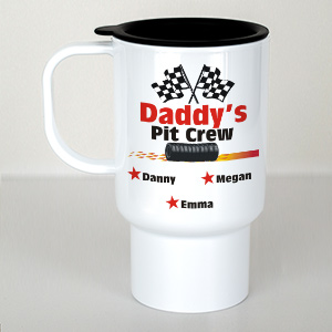 Personalized Pit Crew Travel Mug | Custom Coffee Mug