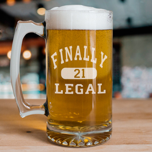 Finally Legal Personalized 21st Birthday Glass Mug