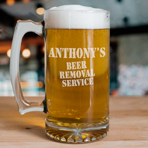 Engraved Beer Removal Service Glass Mug | Personalized Groomsmen Mugs