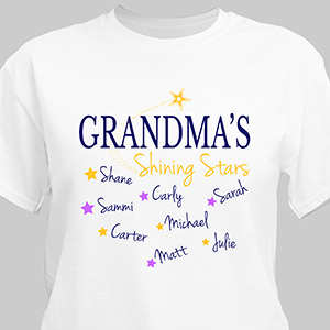 Personalized Grandmas Shining Stars T-Shirt | Personalized Grandma Shirts