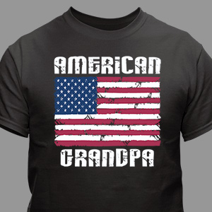 American Flag Personalized Black T-shirt | Personalized T-shirts