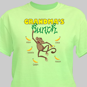 Personalized Monkey Bunch T-Shirt | Personalized Grandma Shirts