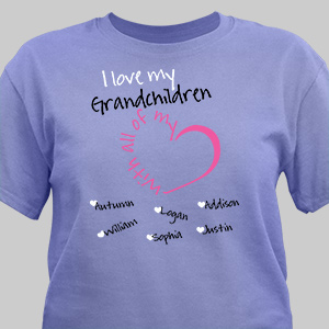 Personalized With All My Heart T-Shirt | Personalized Grandma Shirts