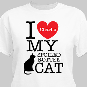 Personalized I Love My Spoiled Cat T-Shirt | Personalized T-shirts