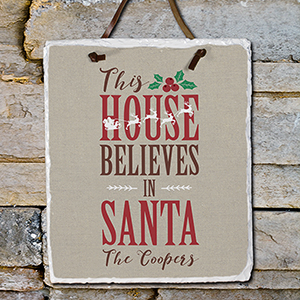 Personalized Believe In Santa Slate Plaque | Personalized Christmas Signs