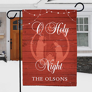 Personalized O Holy Night Garden Flag | Personalized Christmas Decorations