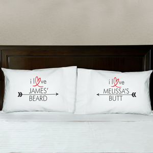 Personalized I Love Pillowcase Set | Personalized Pillowcases For Couples