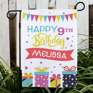 Personalized Birthday Presents Garden Flag | Personalized Birthday Flags