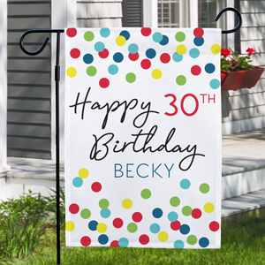 Personalized Birthday Confetti Garden Flag | Personalized Birthday Flags