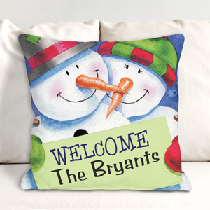 Personalized Christmas Welcome Throw Pillow | Personalized Christmas Decor