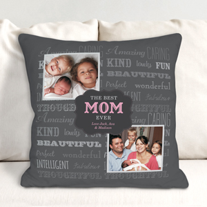 Personalized Best Mom Photo Throw Pillow | Mom Pillow