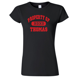 Personalized Property of My Valentine Ladies Fitted T-Shirt | Personalized Tshirts For Her