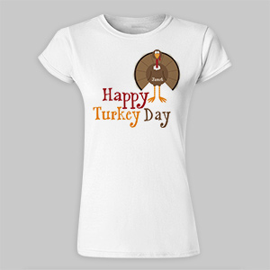 Personalized Happy Turkey Day Ladies Fitted T-Shirt 916060X