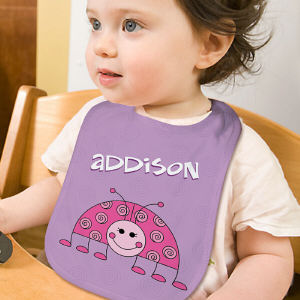 Lady Bug Personalized Baby Bib | Ladybug Baby Gifts